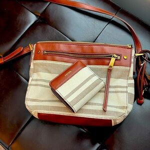 Fossil Crossbody Bag and Matching Wallet